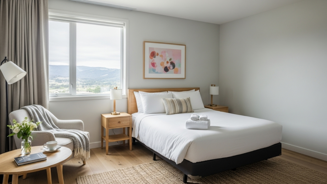 Quiet, clean hotel room ideal for ADHD travelers