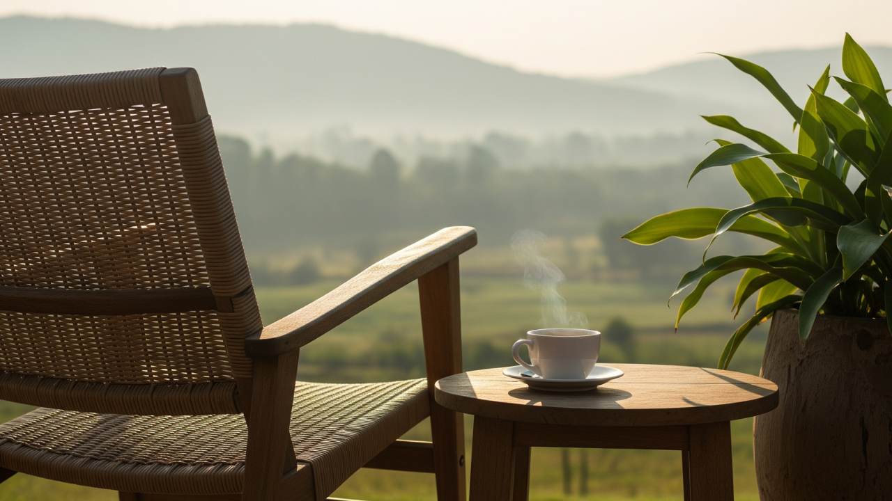 Simple routines for ADHD – calming morning ritual with coffee and plants