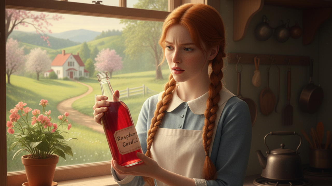 Anne of Green Gables with raspberry cordial